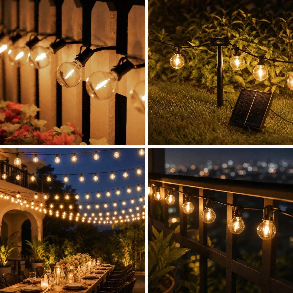 lampu solar outdoor waterproof Decorative Light Bulb light string solar ...
