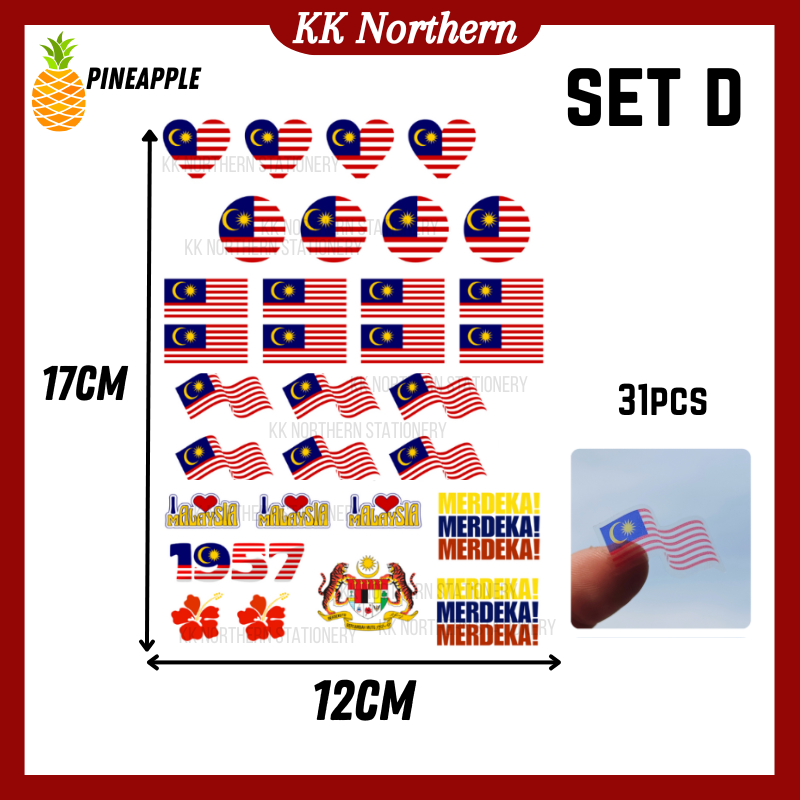 PINEAPPLE Stiker Pipi Merdeka Muka Sticker Face Merdeka Bendera ...
