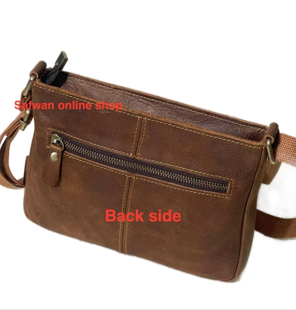 Original Rush rider Full Cow Leather Slim Sling Bag Men Shoulder Cross ...