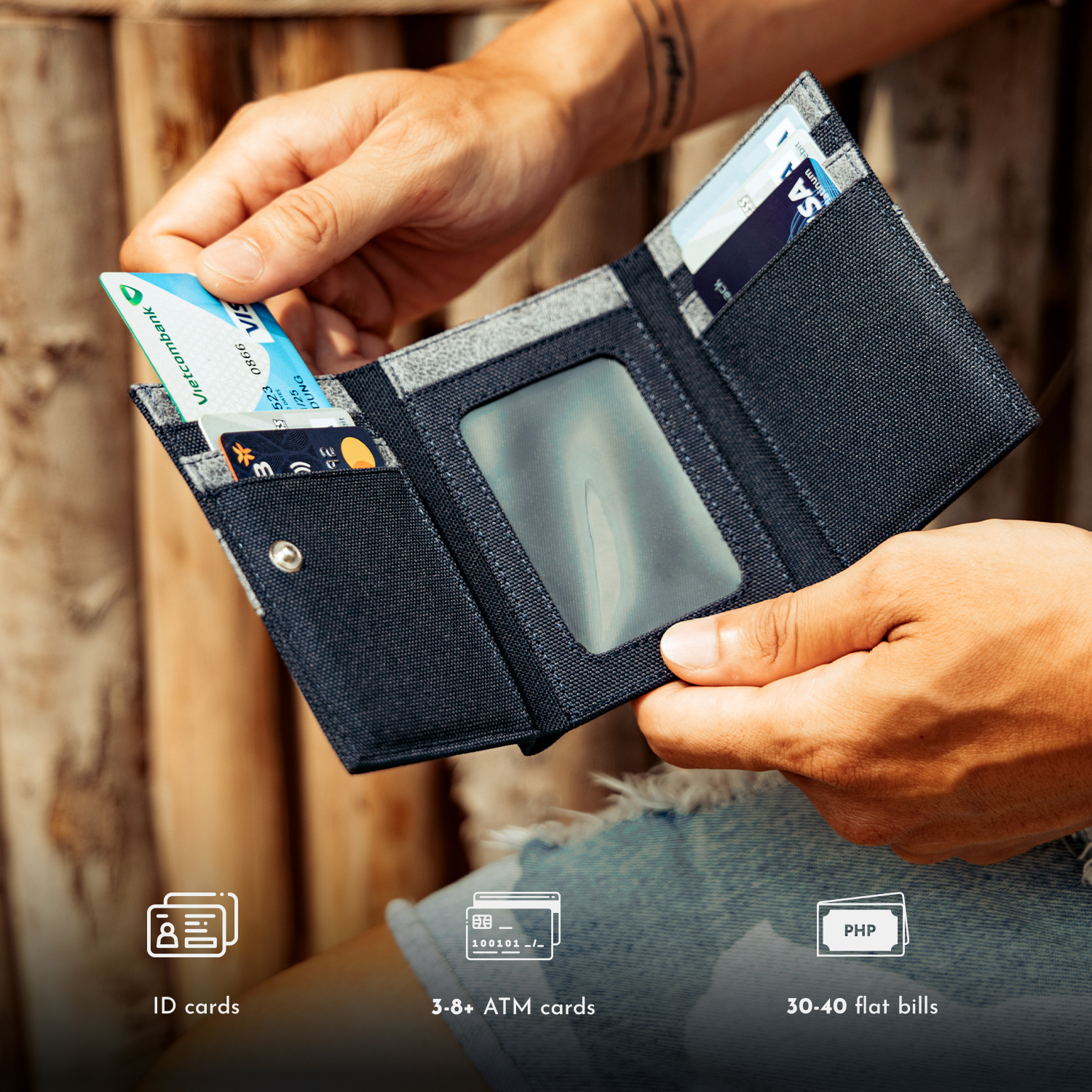 Recklesstripwear Anthony Wallet - Trifold Wallet - Water Repellent ...