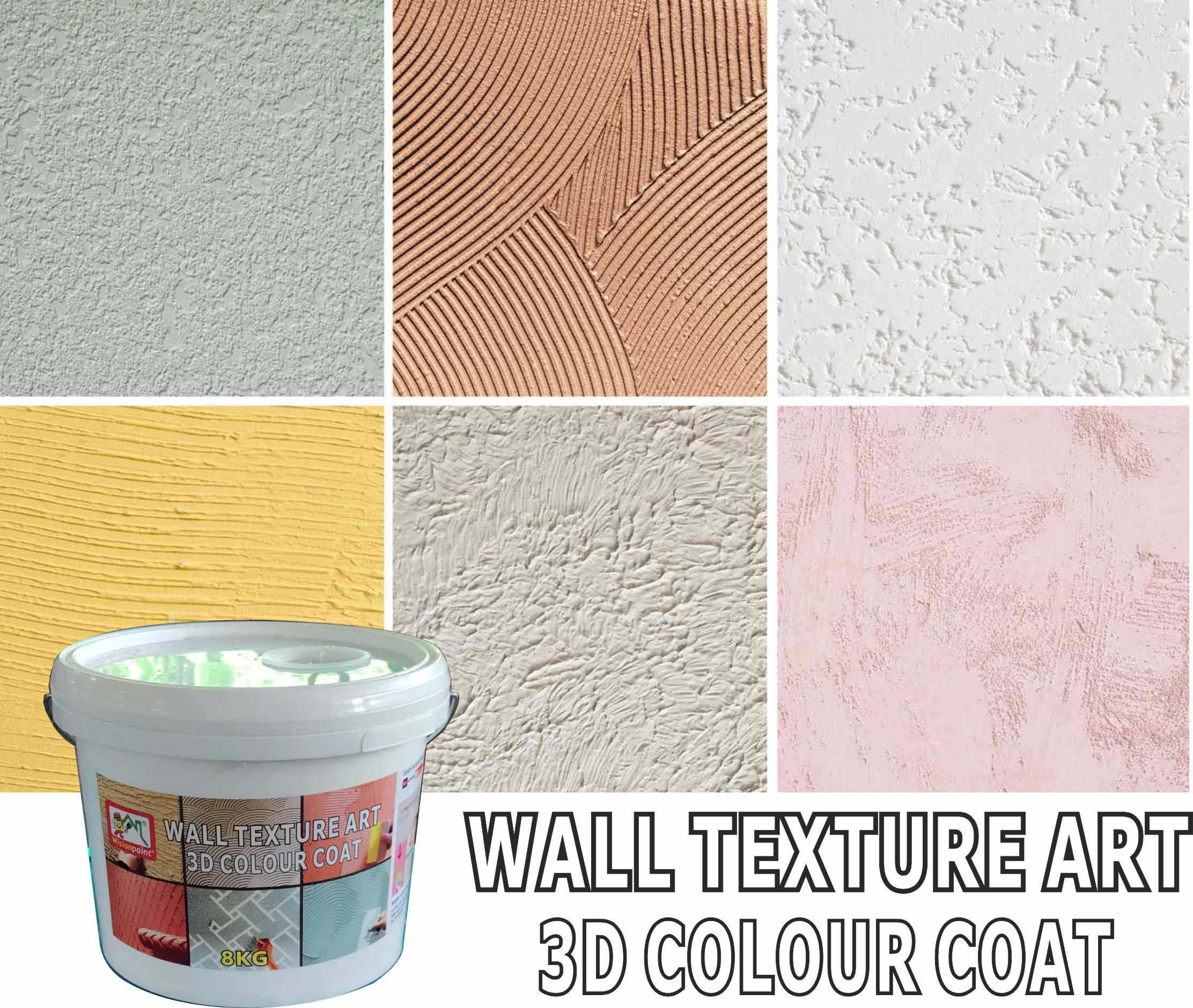 8KG ( WALL TEXTURE ART 3D COLOUR COAT ) textured paint wall texture ...