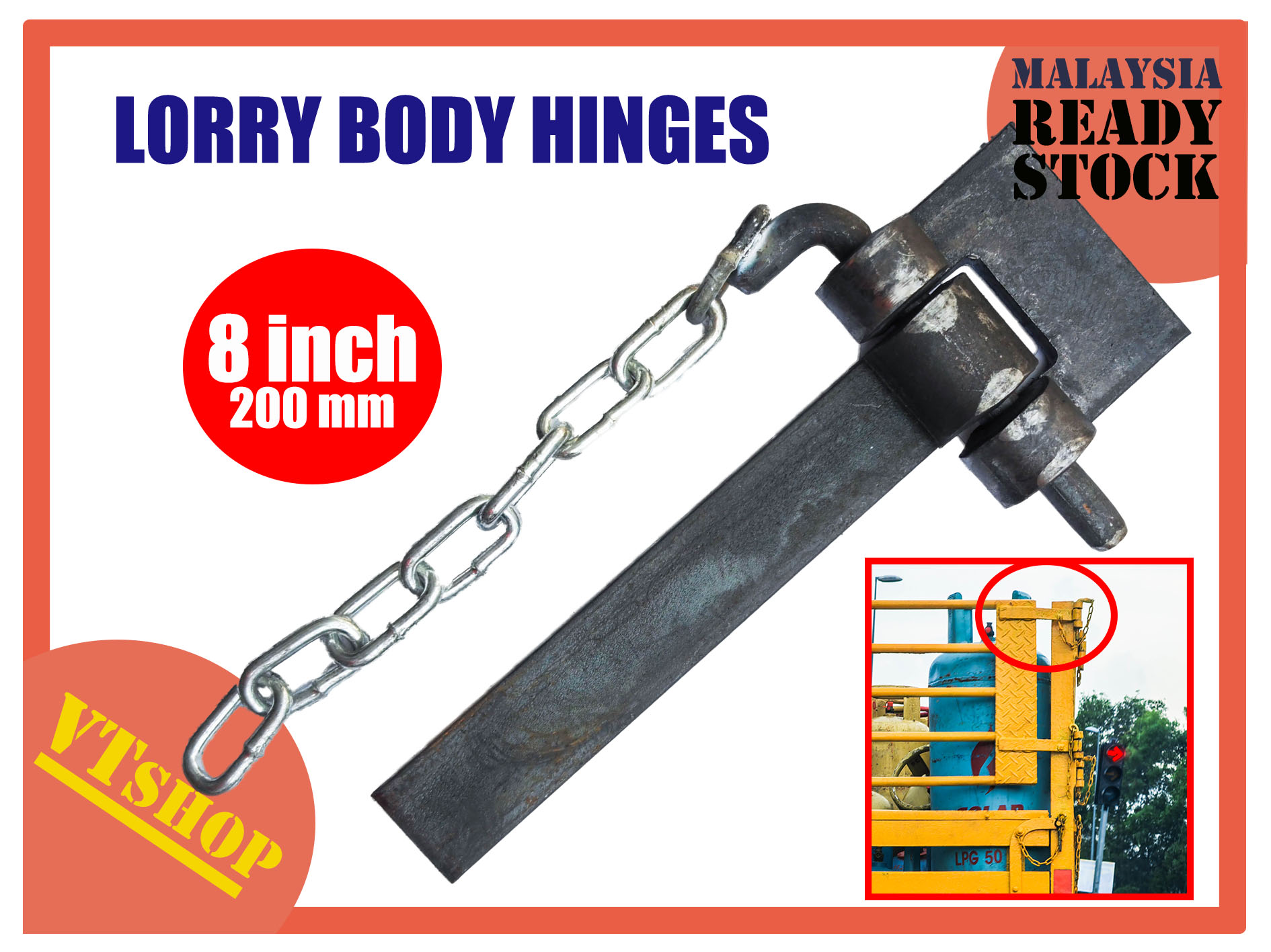 VTSHOP6889 LORRY BODY HINGES SET 8