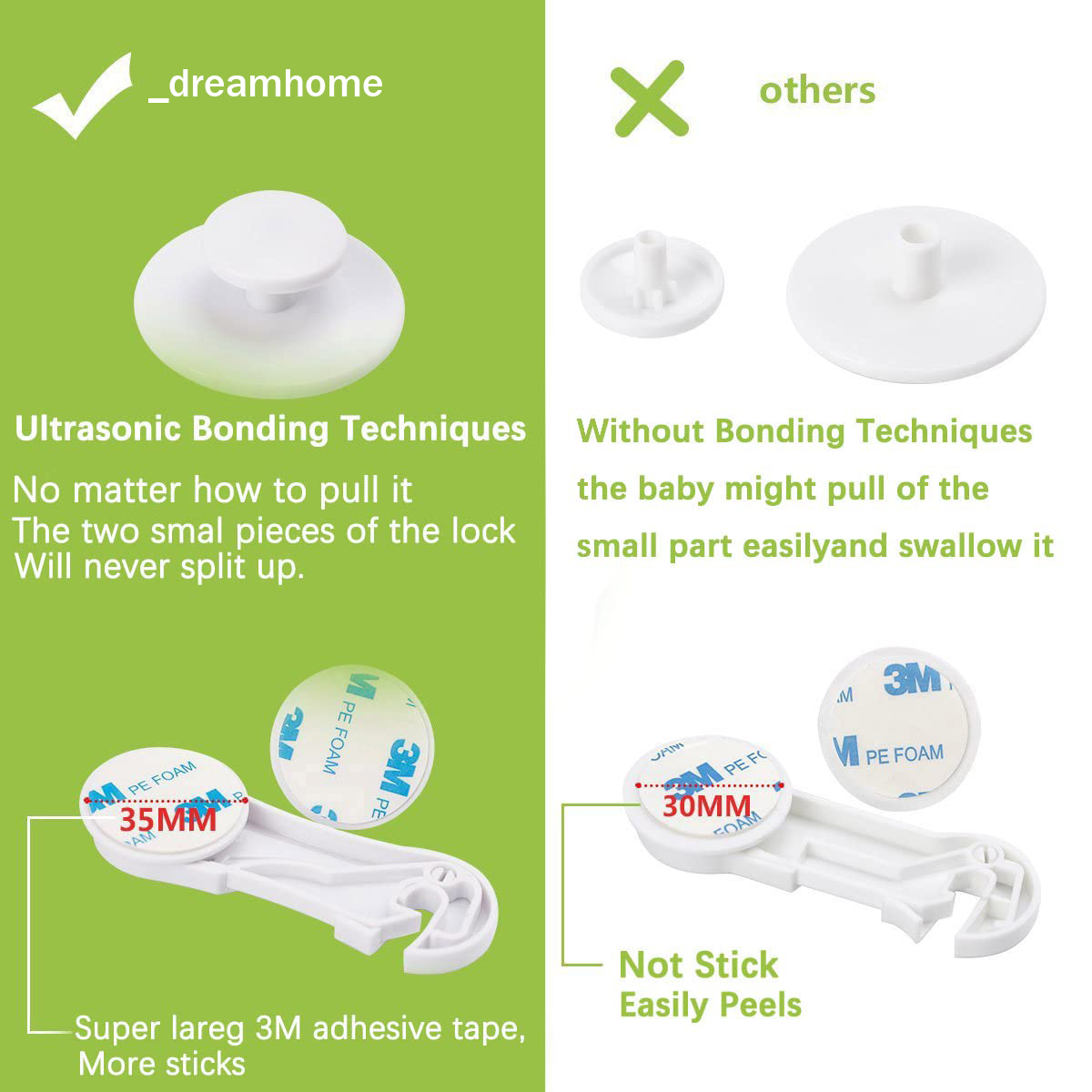 Cabinet Locks - Baby Safety Locks 5PCS - Baby Proofing Cabinet Door ...