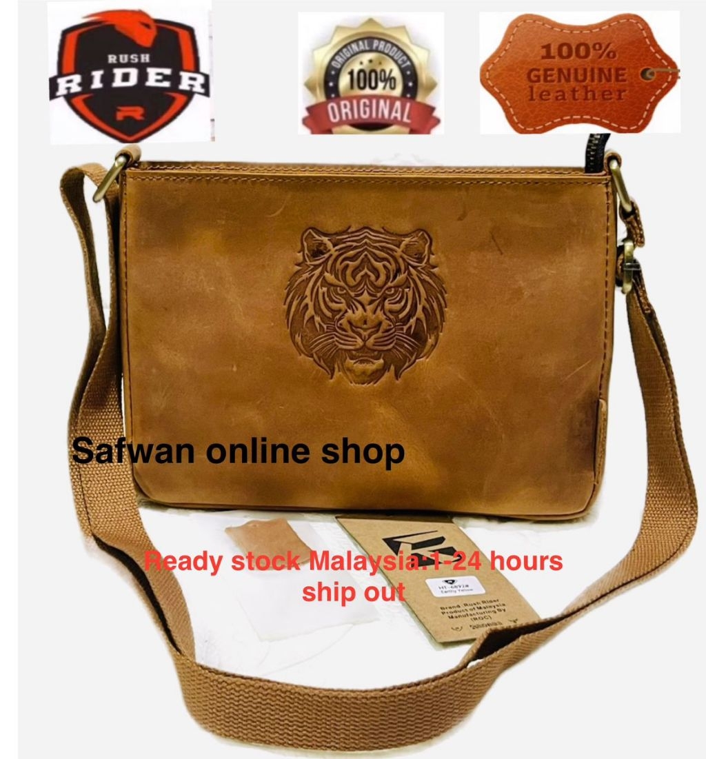 Rush Ride Full Cow Leather Slim Sling Bag Men Shoulder Cross Body ...