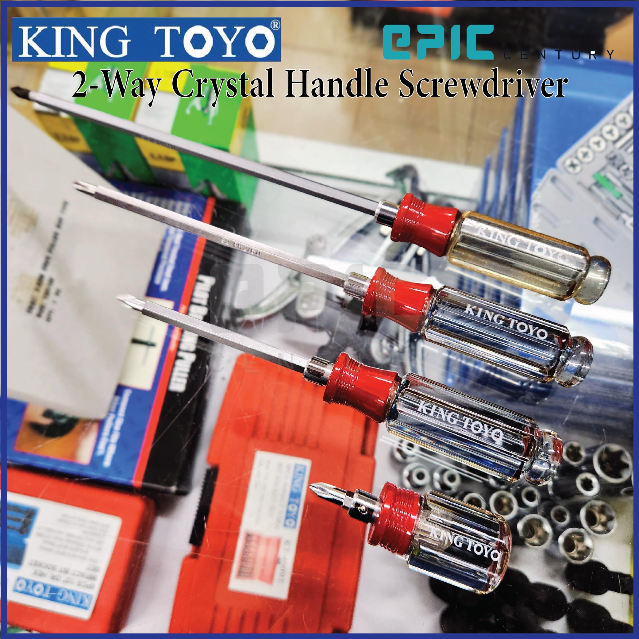 King Toyo 2-Way Crystal Handle Screwdriver (32Mm / 100Mm / 150Mm ...