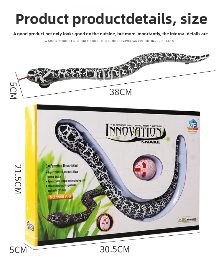 Remote Control Realistic Snake Toy Interactive Fake Animal Model ...