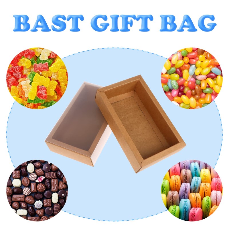 10Pcs Push Pull Box PVC Window Gift Boxes Wedding Cookie Candy Cake ...