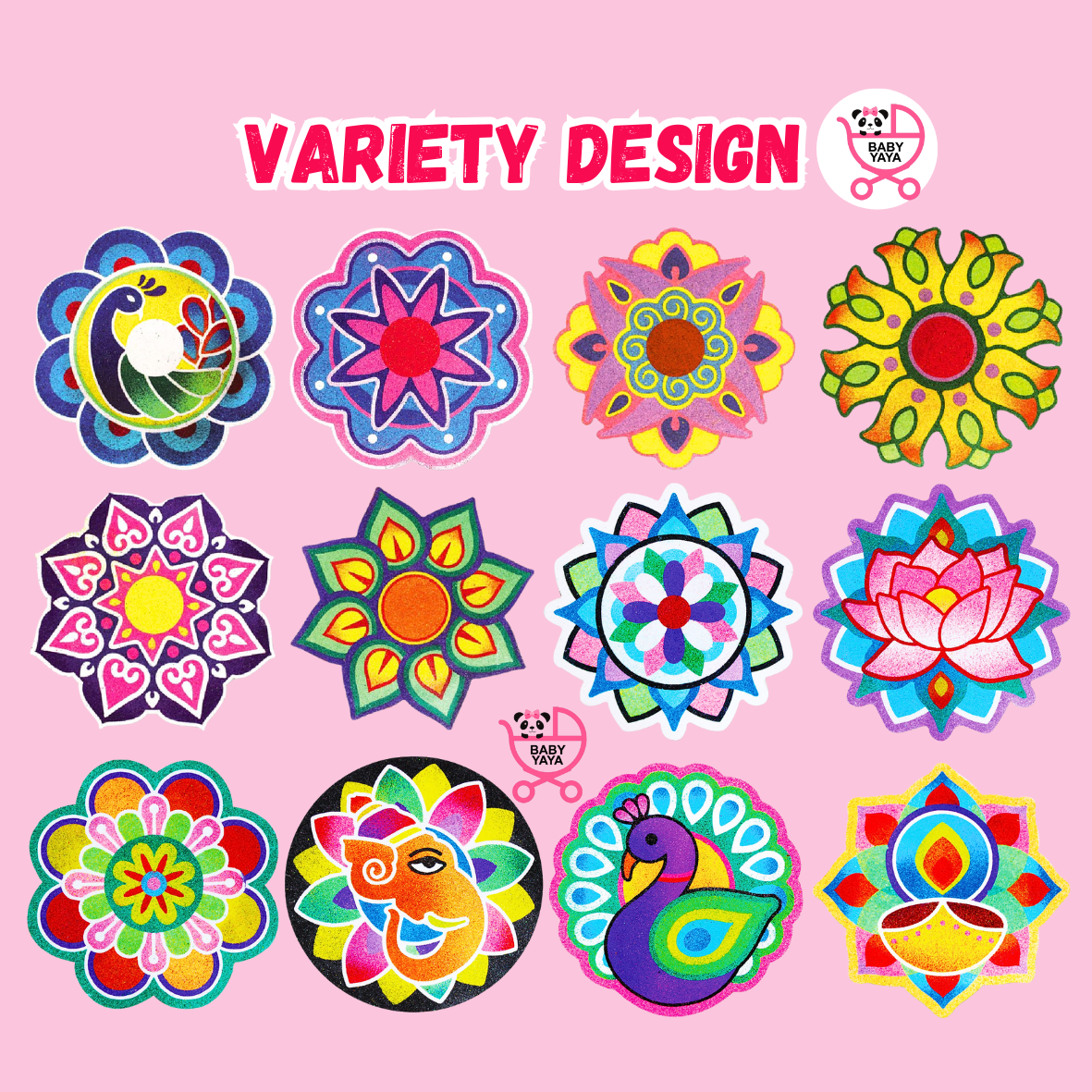【10 PACKS】Deepavali Rangoli Sand Art Kids Combo Set – Colour Sand Craft ...
