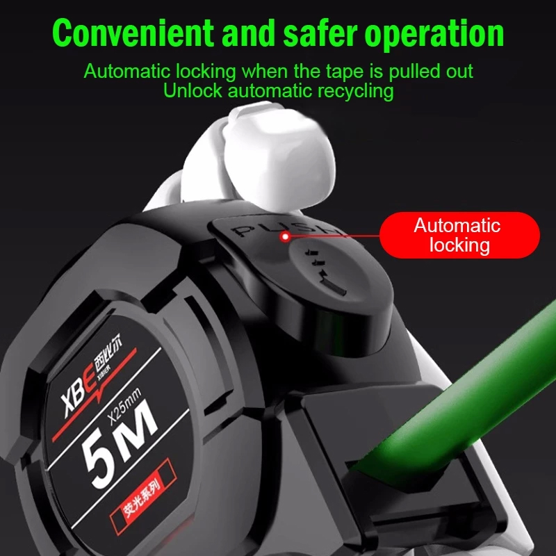 3H Pita Ukur Laser Fluoresen 25mm Tahan Haus Self-Locking / Fluorescent ...
