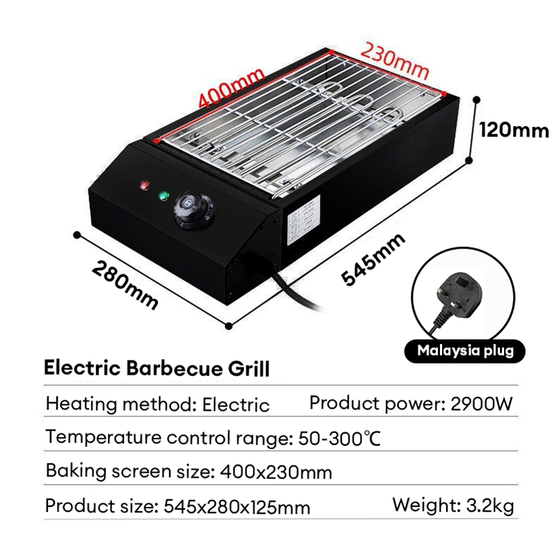 Electric Smokeless Grill Barbeque Korean BBQ Pan 2900W Commercial ...
