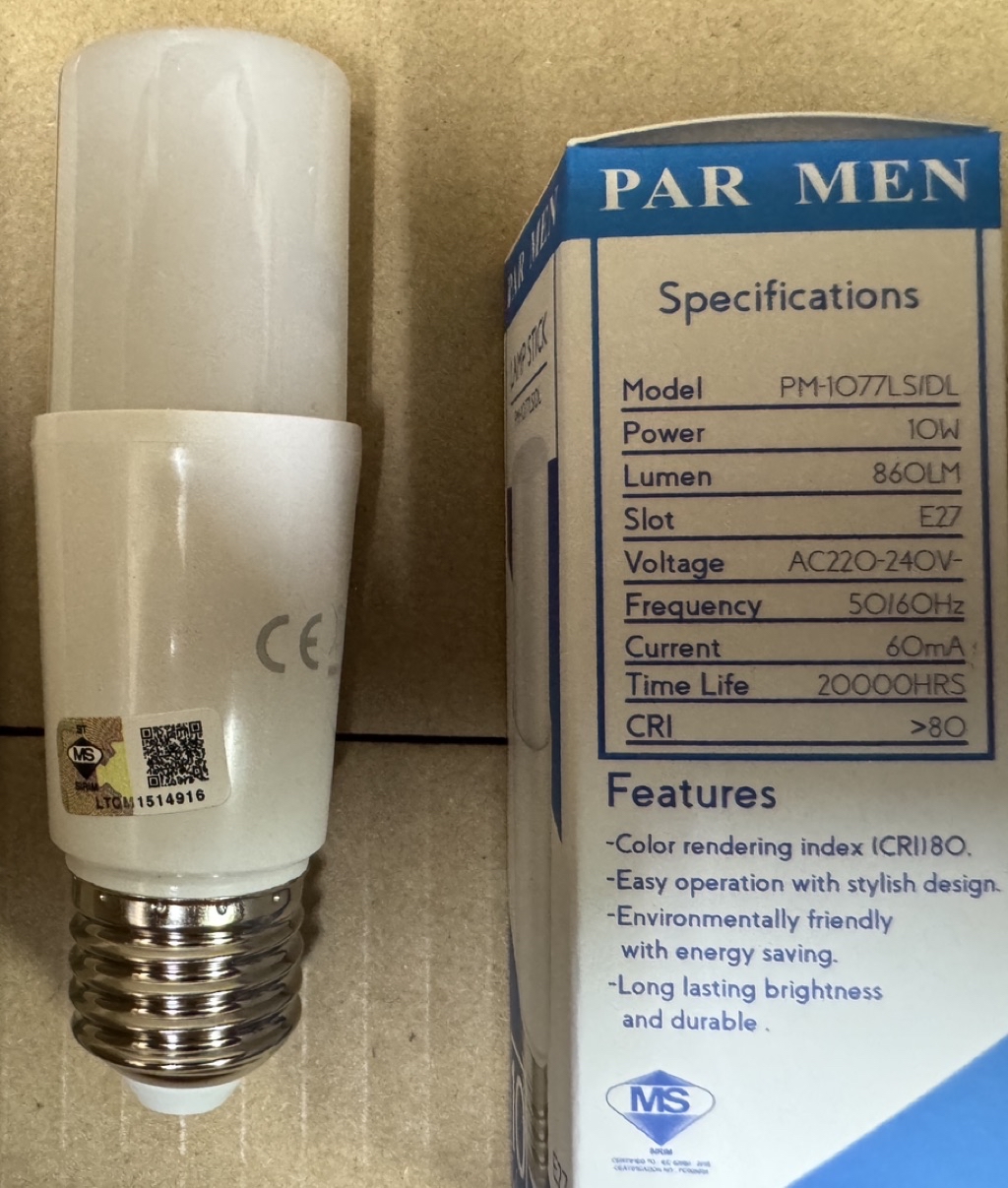(10W / 15W) PAR MEN E27 LED STICK BULB -DAYLIGHT-WHITE / 10W LED A60 ...