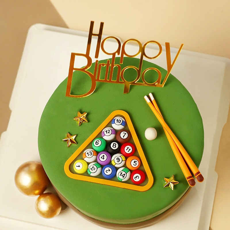 Billiard Cake Topper | Pool Table & Cue Decoration | Snooker Theme for ...