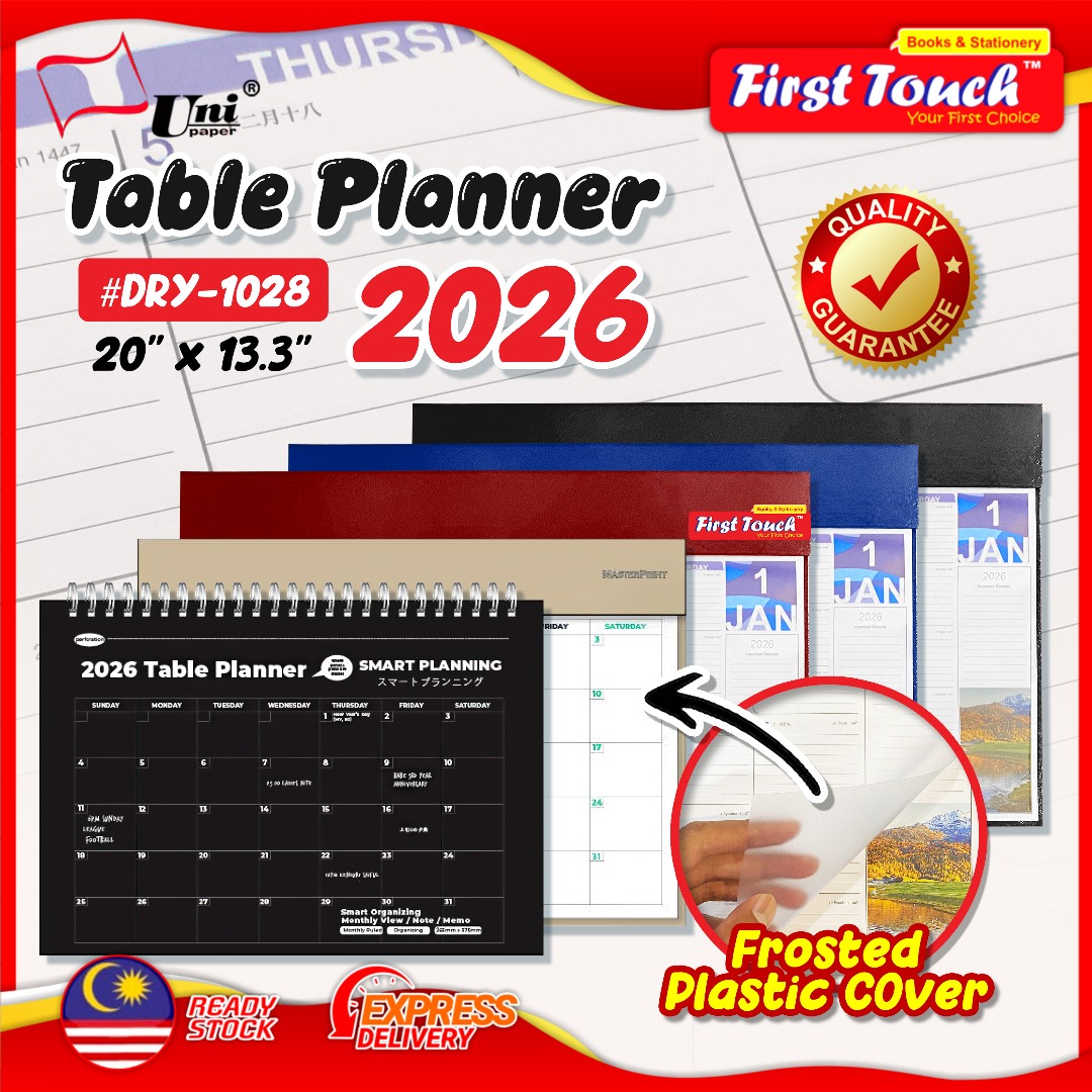 DIARY 2026 Table Planner Desk Planner A2 27CM X 38CM PVC Cover Desktop ...