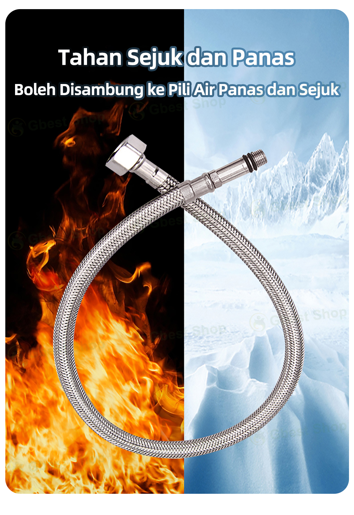 Gbest Paip Air Berjalin Keluli 2PCS Stainless Steel Braided Hose Burst ...