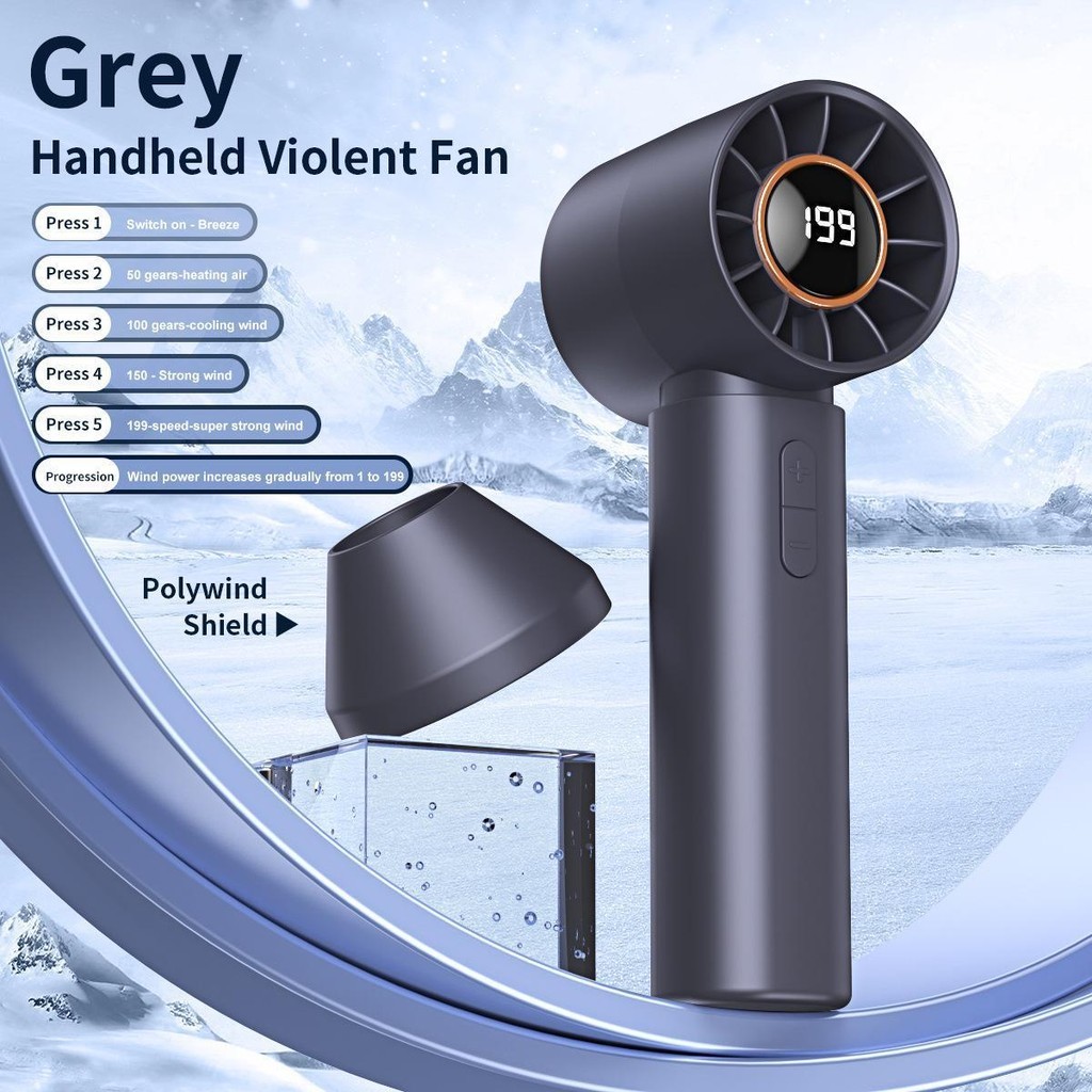 T12 Mini Handheld Fan 4000mAh Rechargeable Turbo Portable Fan with 199 ...