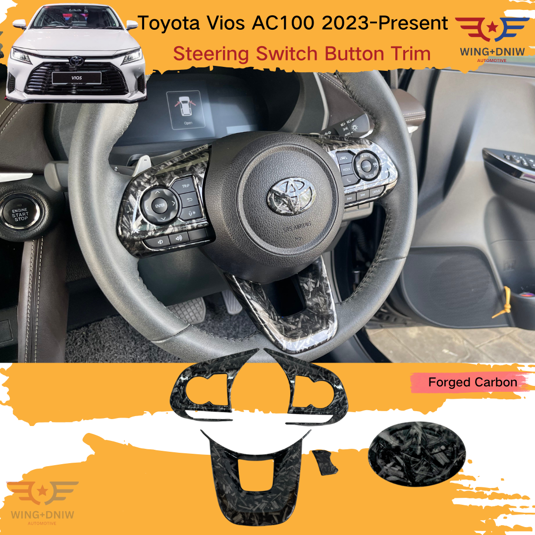 Toyota Vios 2023-Present Gen4 AC100 Steering Button Trim Protector ...