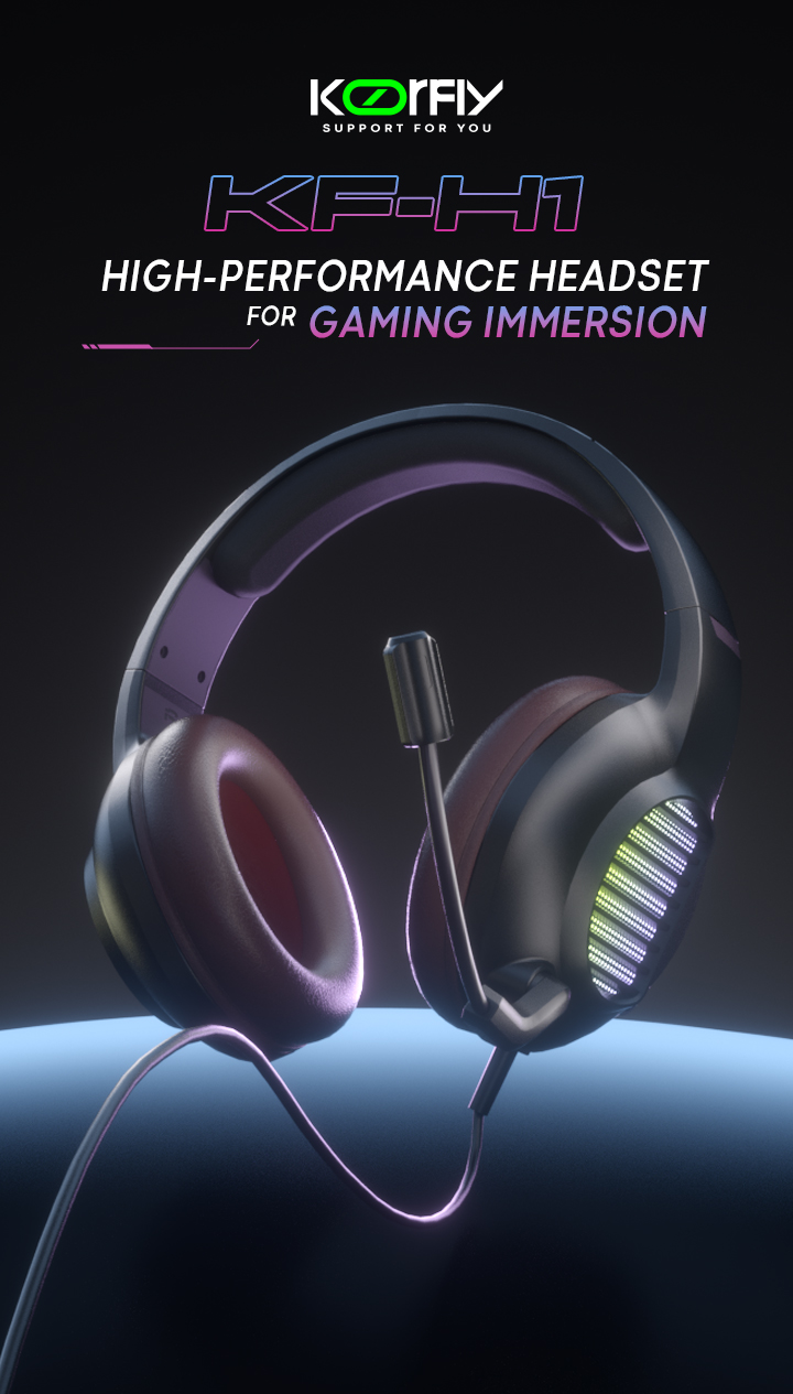 koorfly KF-H1 Wired Gaming Headphone Mic RGB 7.1 Surround Sound - Multi ...