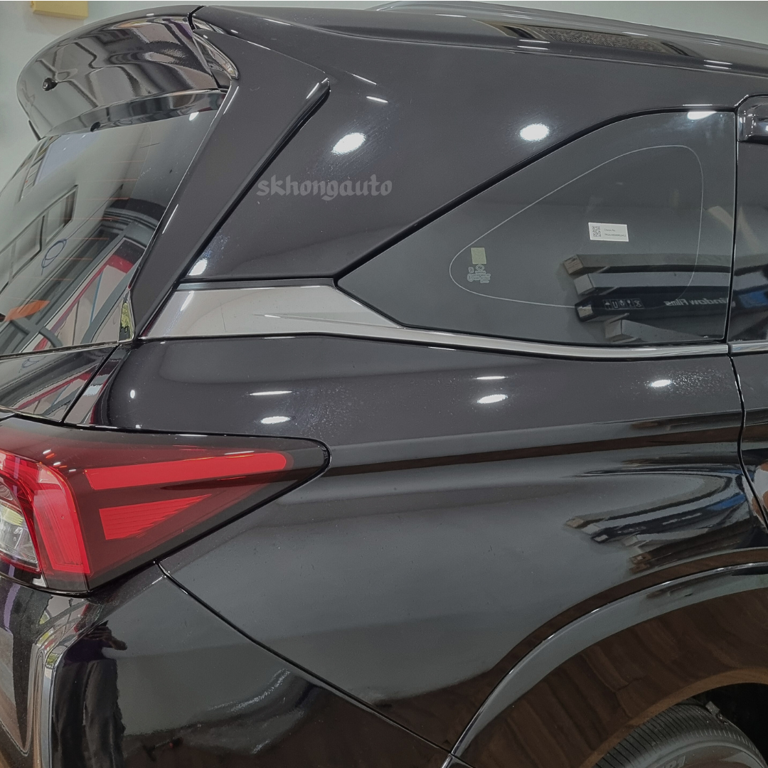 toyota veloz car rear spoiler side garnish carbon fiber chroem ...