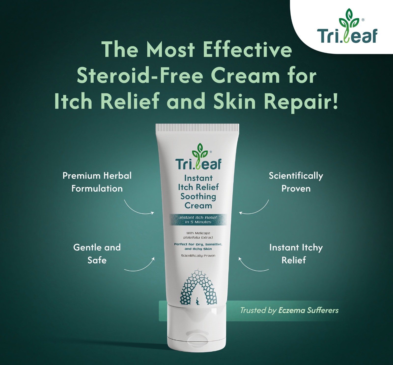 Tri.Leaf Instant Itch Relief Soothing Cream (50g x 3), Steroid-free ...