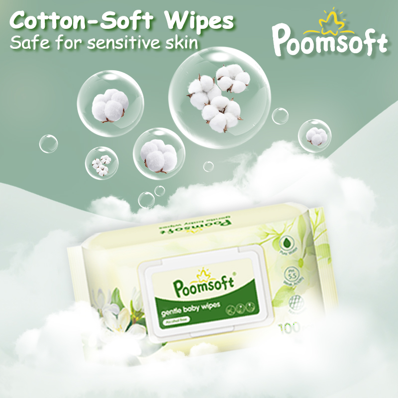 POOMSOFT Non Alcohol Baby Wet Wipes/Jasmine Wet Tissue (5Pack-500Pcs ...