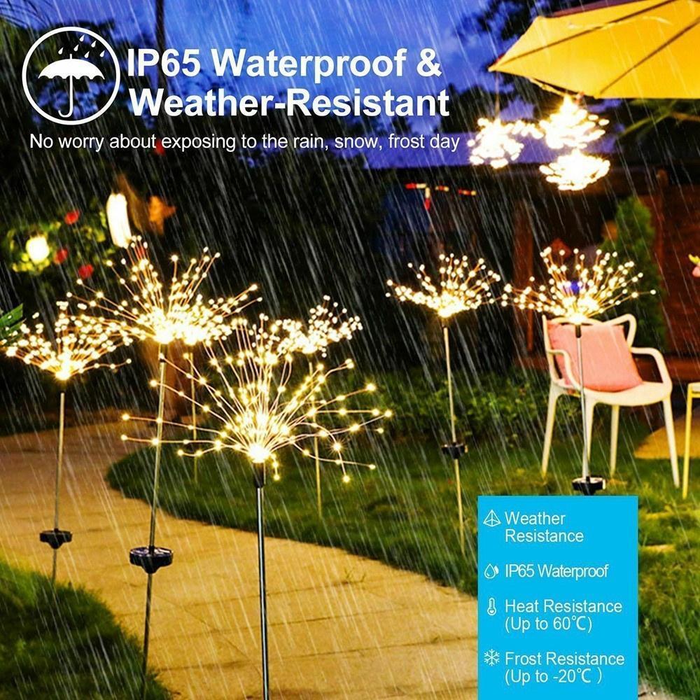 2026 LED Solar Sensor Firework Light Garden Outdoor Waterproof Lampu ...