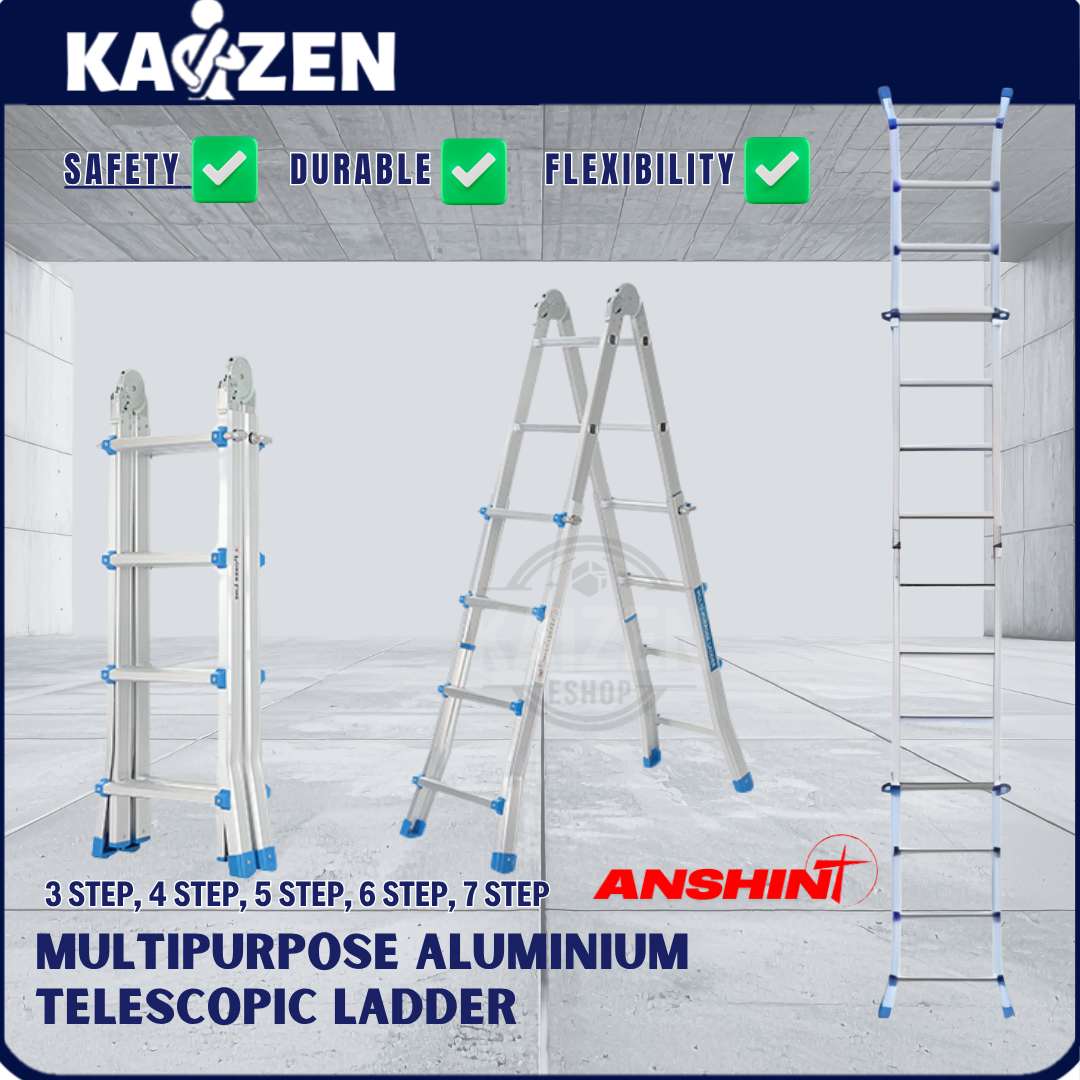 3-7 Steps Multipurpose Aluminium Telescopic -Transformable Ladder ...