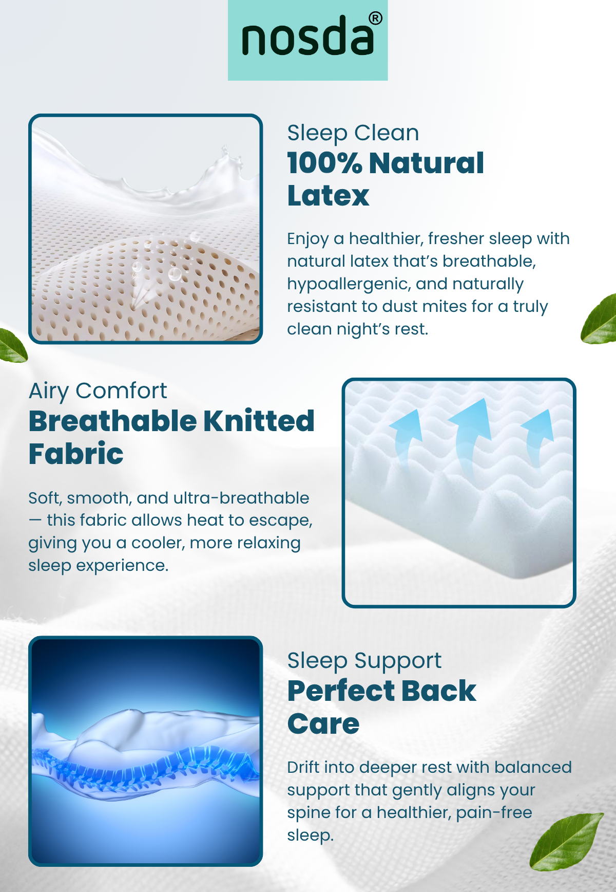 Nosda Cloud - 100% Natural Latex Back Support Mattress | Shopee Malaysia
