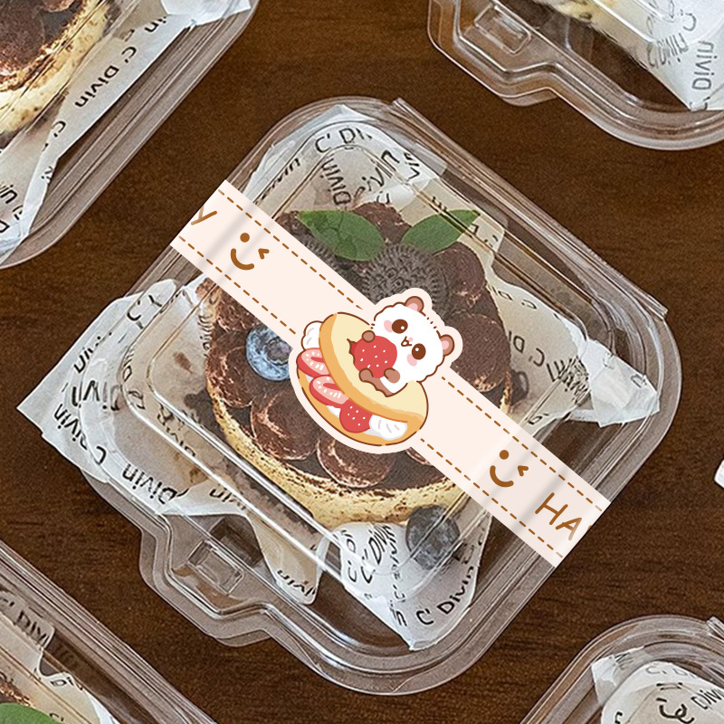 Long Self Adhesive Sticker Label Dessert Packaging Box Sticker ...