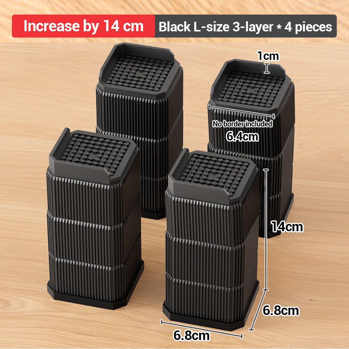 4pcs Bed Foot Increase Table Height Raiser Furniture Sofa Washing ...