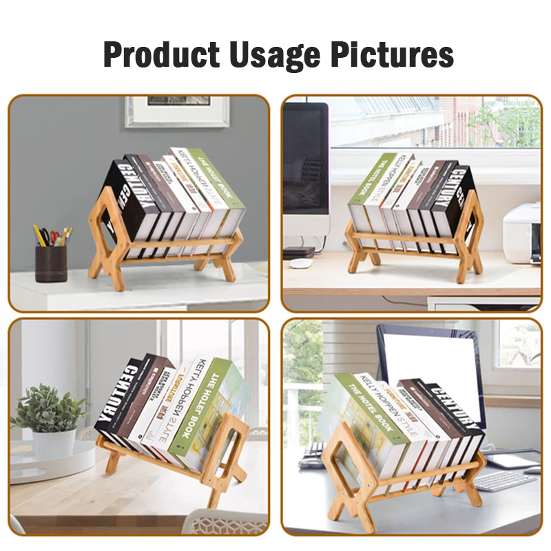 THYGIFTREE Scaffale Inclinato In Bambù Per Libri – Organizzatore Da Scrivania Per Riviste E CD – Design Salvaspazio