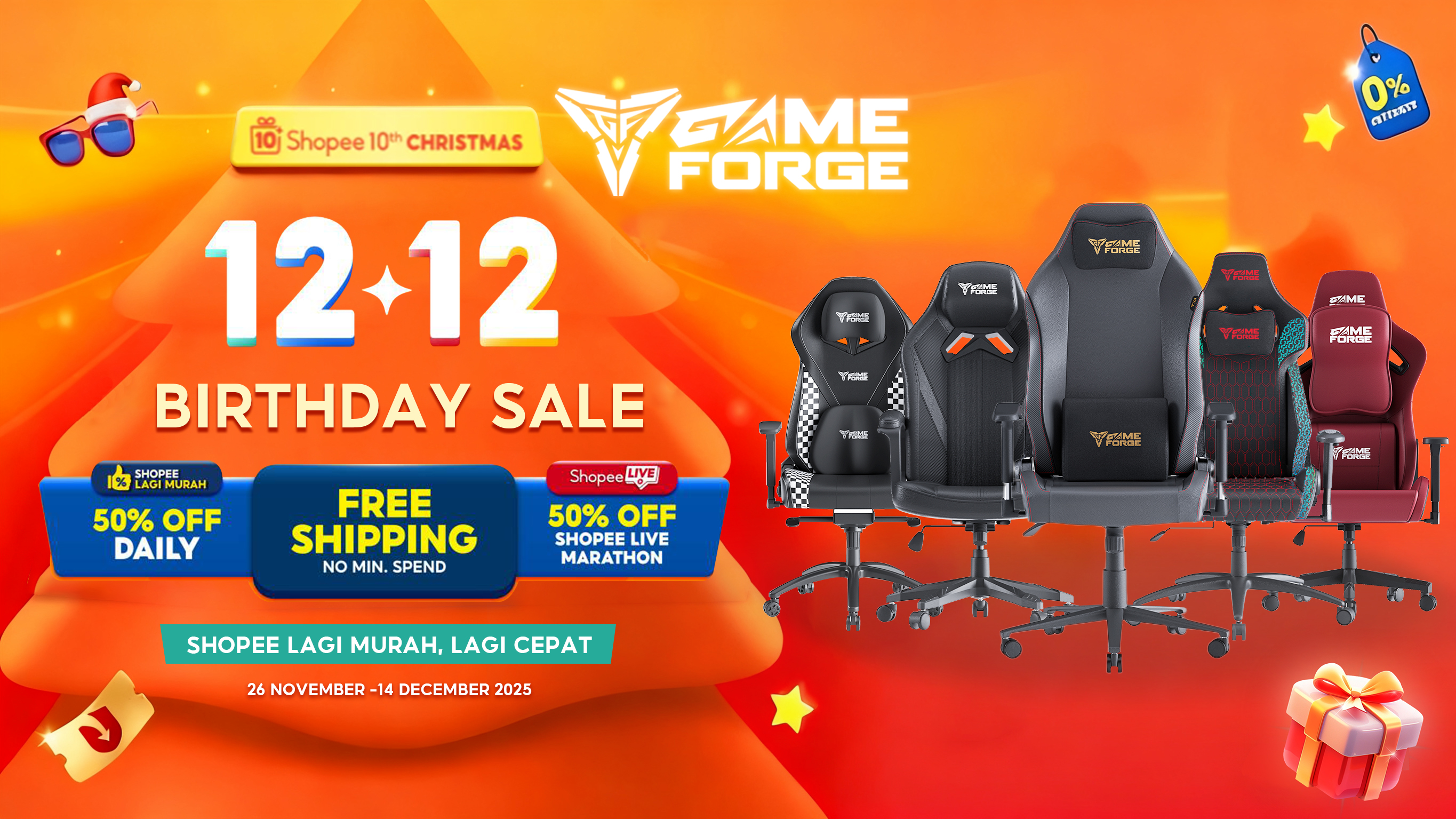 GAMEFORGE Gaming Chair Tomahawk Series Dark Deity Shadow ergonomic ...