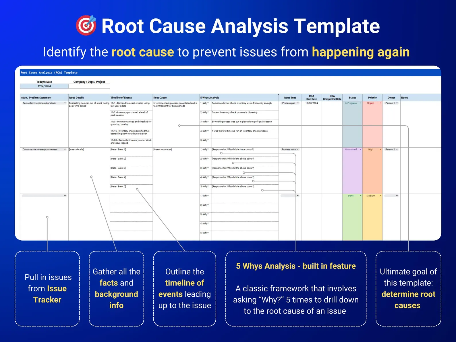 Issue Tracker System Issues and Concerns Template Project Management ...
