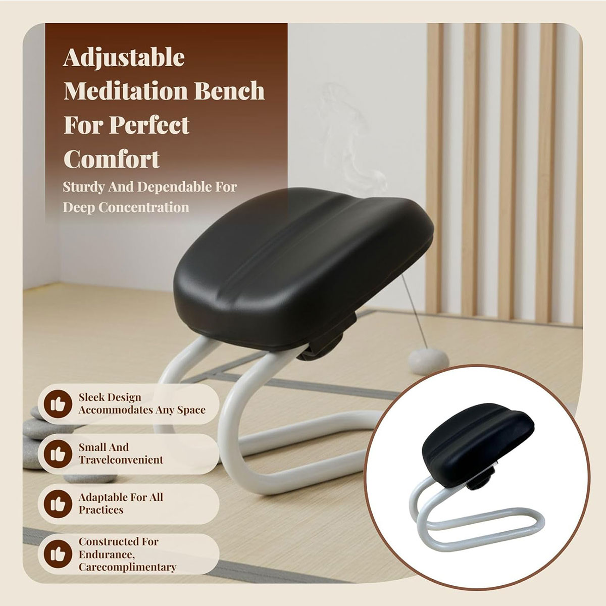 💯Prayer Seat Meditation Stool Adjustable Portable Meditation Seat ...