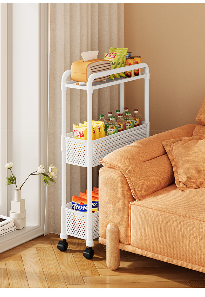 3/4 Tier Gap Stroage Rack Movable Narrow Shelf Kitchen Storage Trolley ...