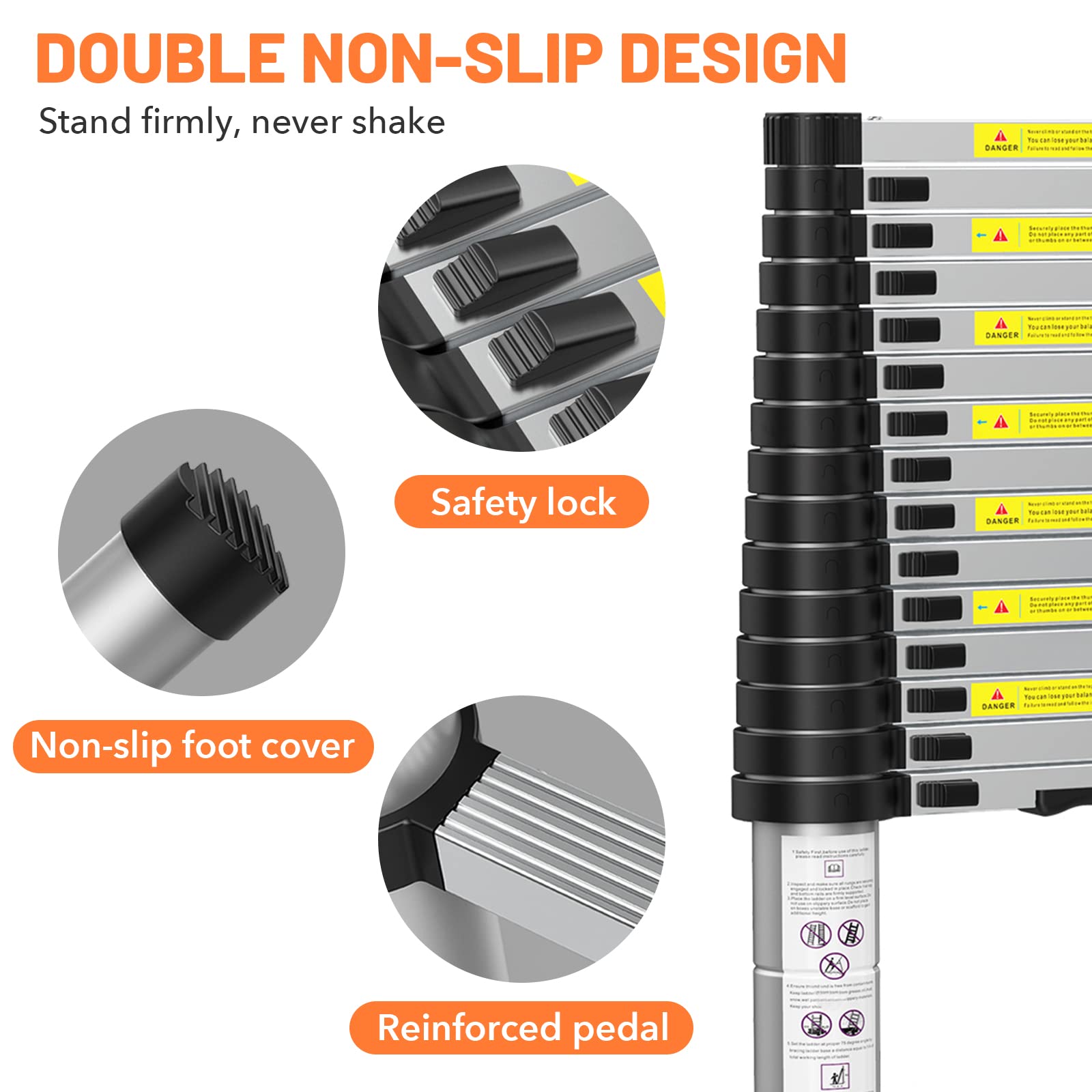 450KG Telescopic Foldable Ladder 8.2M Folding Aluminum Ladder Multi ...