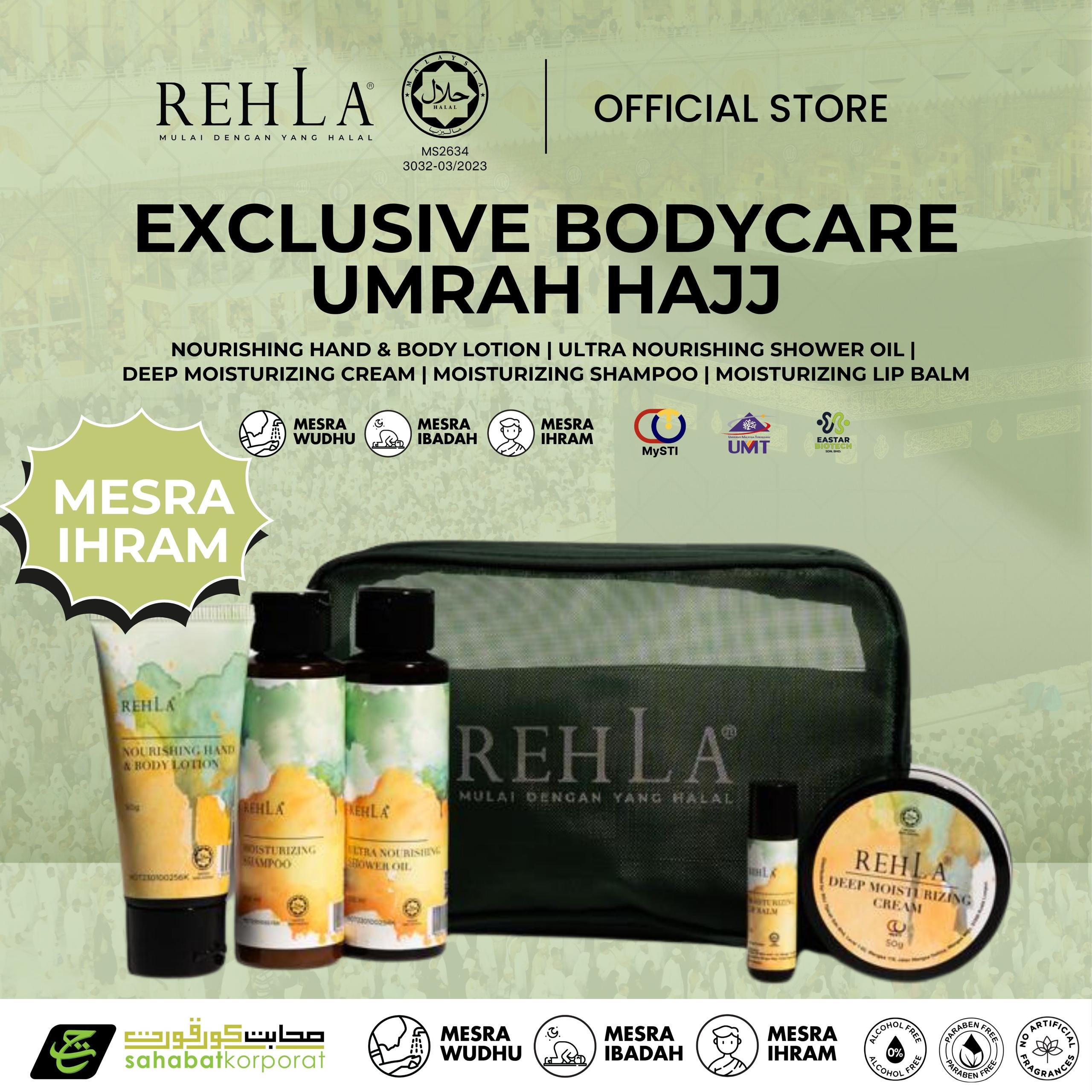 REHLA Bodycare Kit Umrah Hajj Sah Ihram, Essential Travel Kit | Shopee ...