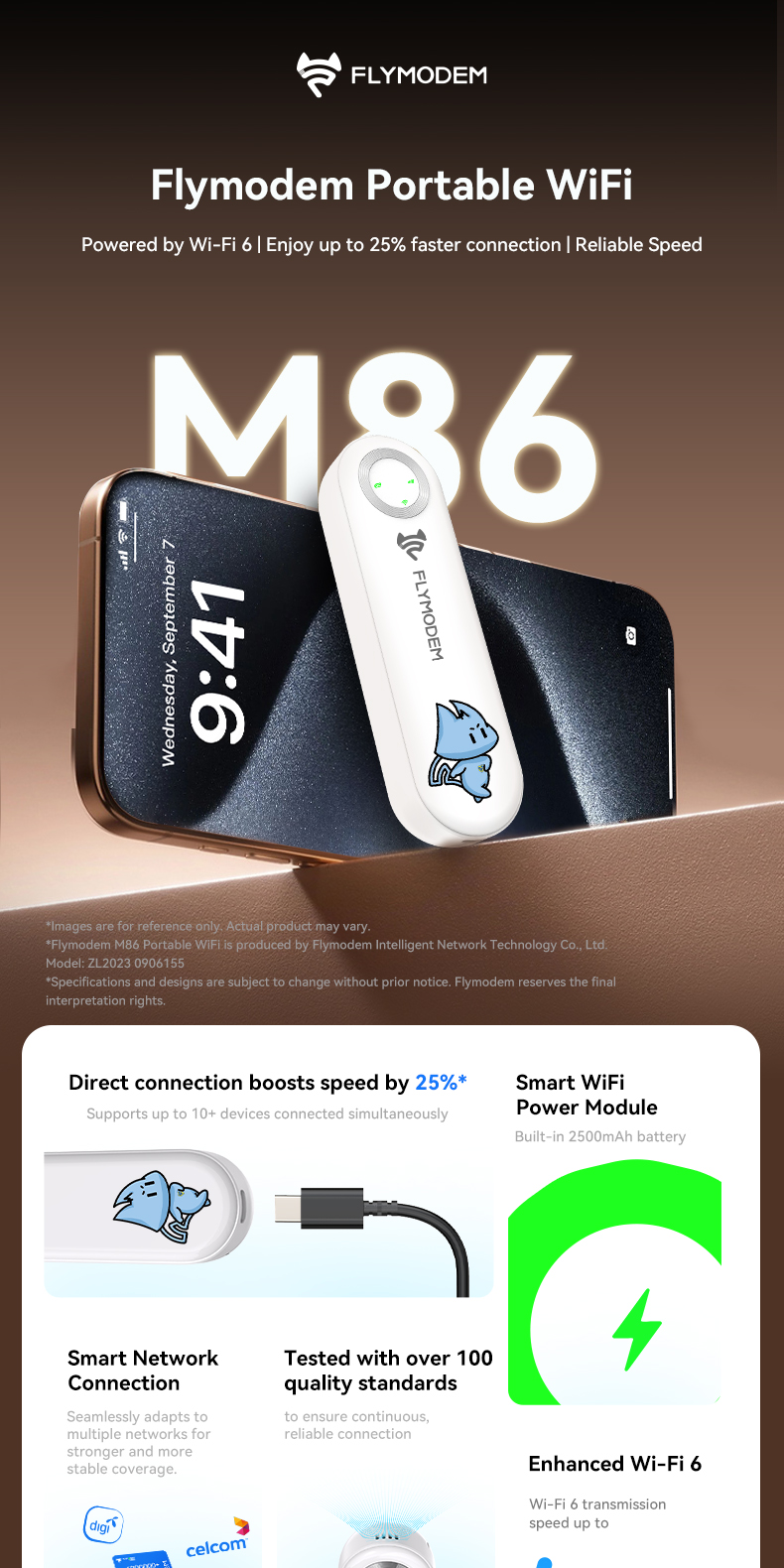 Flymodem M86 WiFi6 Portable Pocket WiFi Hotspot I No SimNo Contract ...
