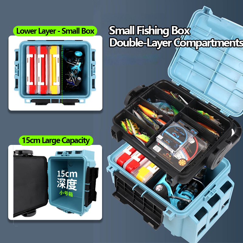 Fishing Box Double-Layer Large Capacity Multi-Functional Toolbox ...