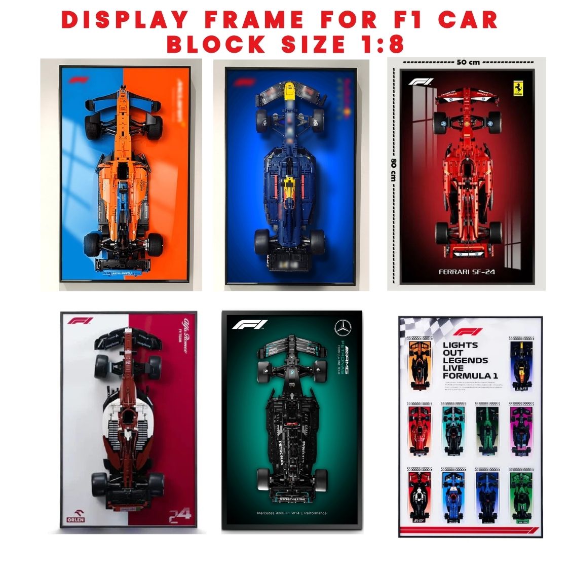 Display Frame for F1 Car Building Block 1:8 Scale (Frame Only Car Model ...