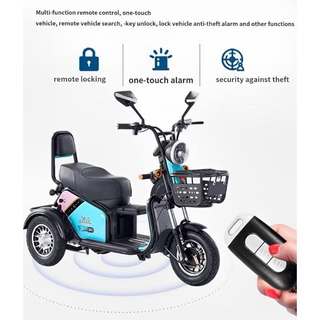 New Mini Electric bicycle 3 seater e bike elektrik basikal Three wheels ...