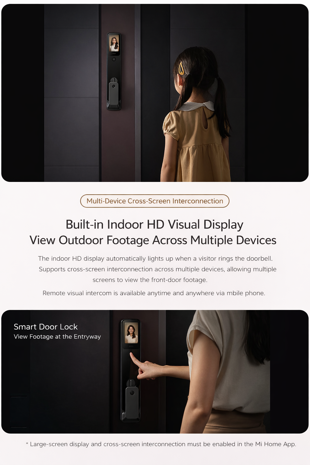 Xiaomi Smart Door Lock 2 Face Recognition Cat Eye Smart Home Ai 3D Face ...