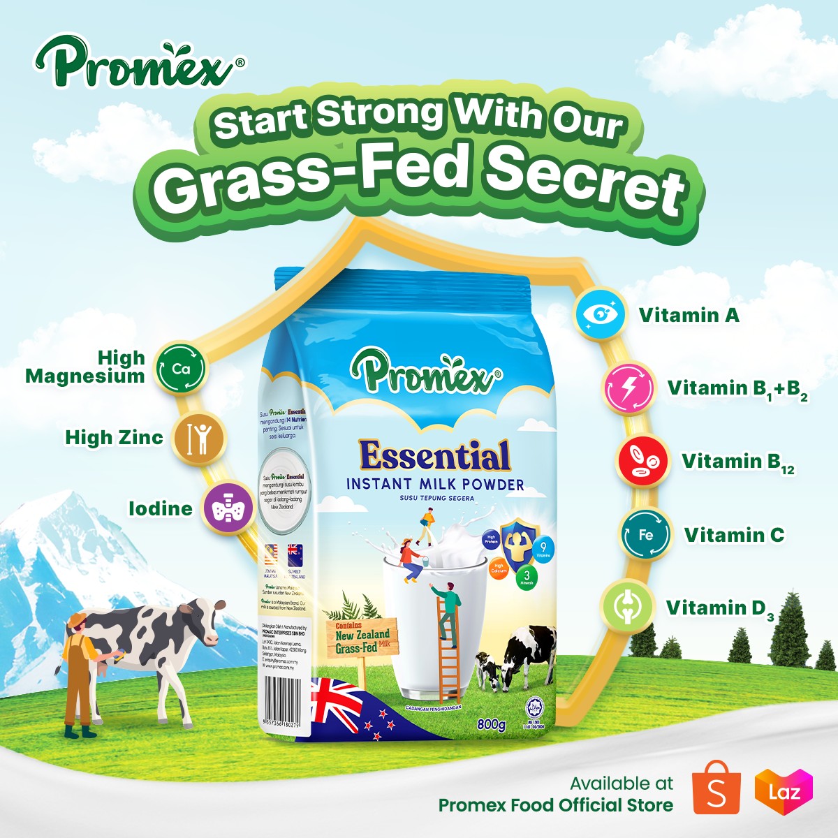 Promex Essential Milk Powder 800g | Shopee Malaysia