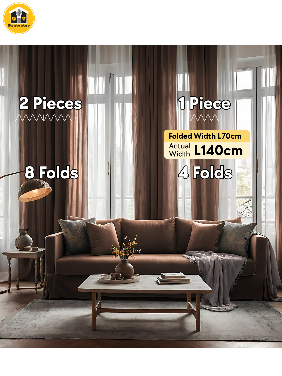 Curtain Langsir BLOCKOUT 100% Plain Morandi Color Palette 6 7 8 feet ...
