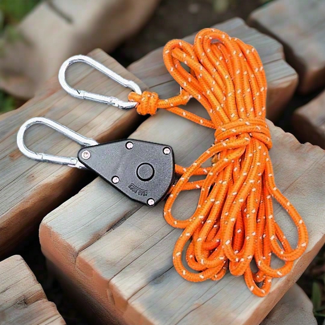EcoChamp Camping Tent 4 meter Pulley Adjuster Rope Buckle Reflective ...