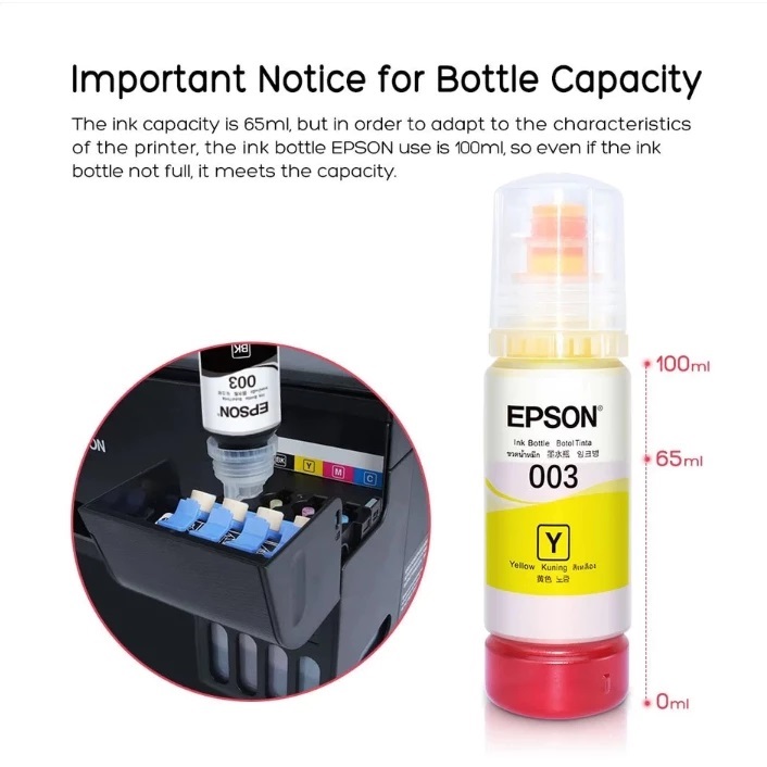 Epson 003 Refill Ink For model printer L1110 L1210 L3110 L3150 L3210 ...