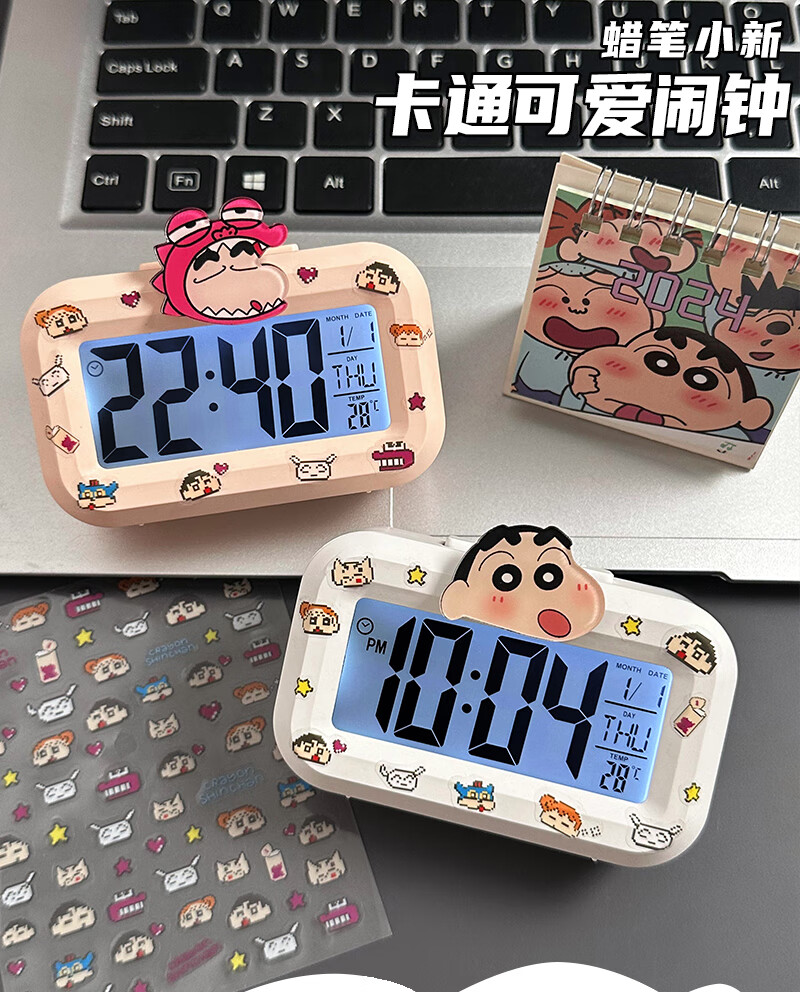 Jam Loceng⏰ Theme Mini Luminous Alarm Clock Cute Cartoon Bedside ...
