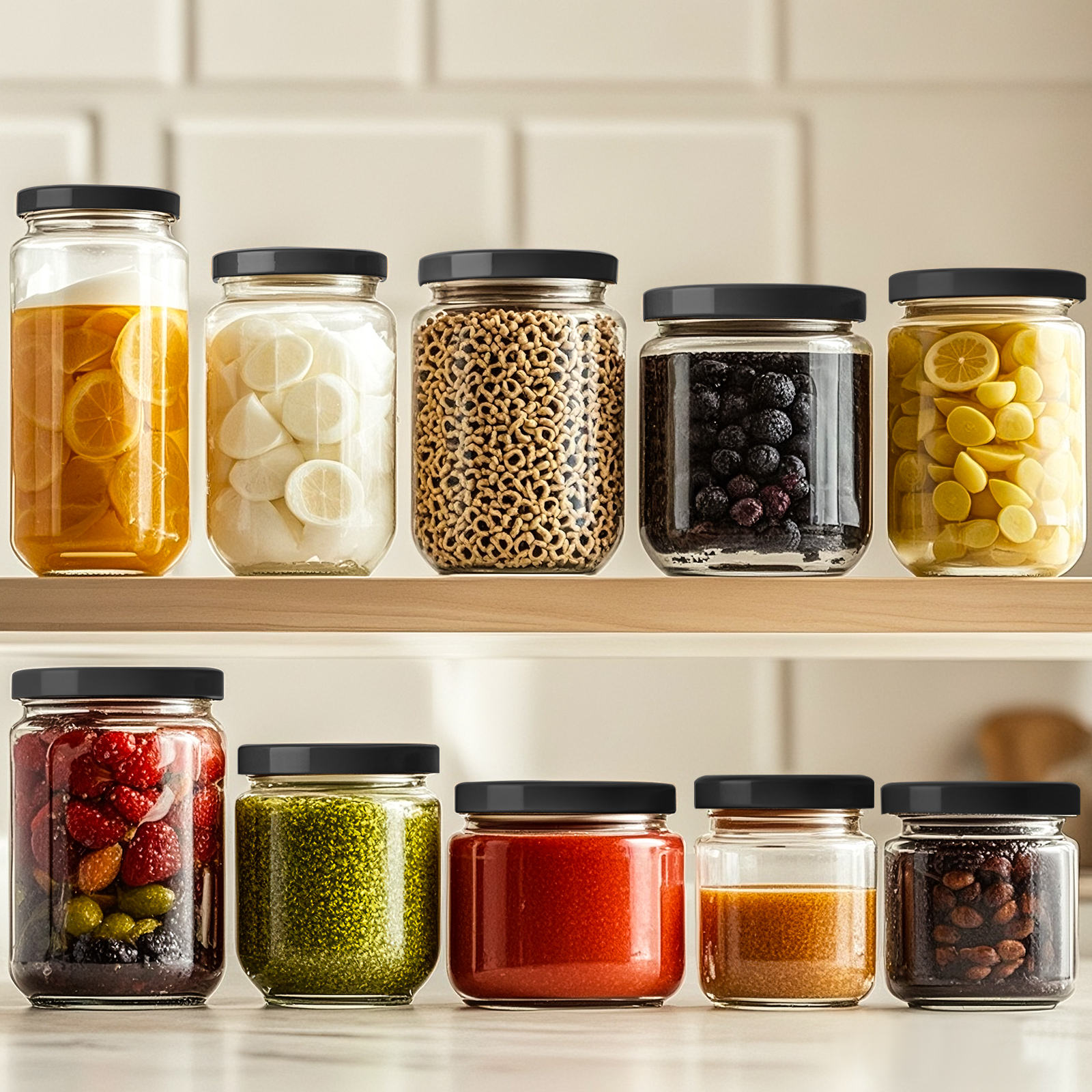 Air Tight Round Retort Glass Jar Storage For Paste Wedding Event Door ...