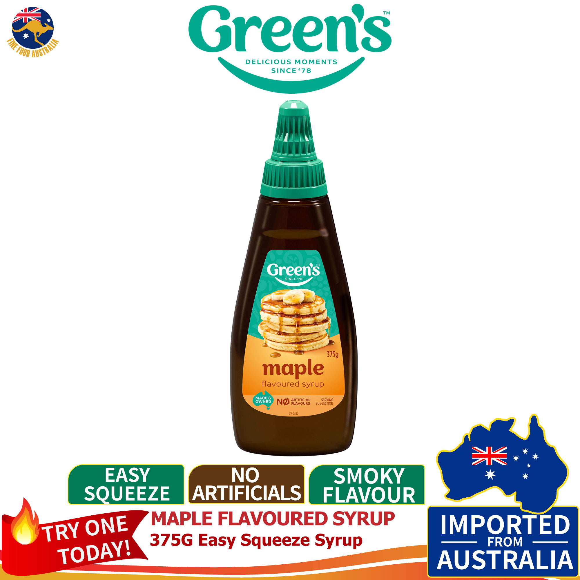 Australia Green's Maple Flavoured Syrup Spread 375ml | Pancake Topping ...
