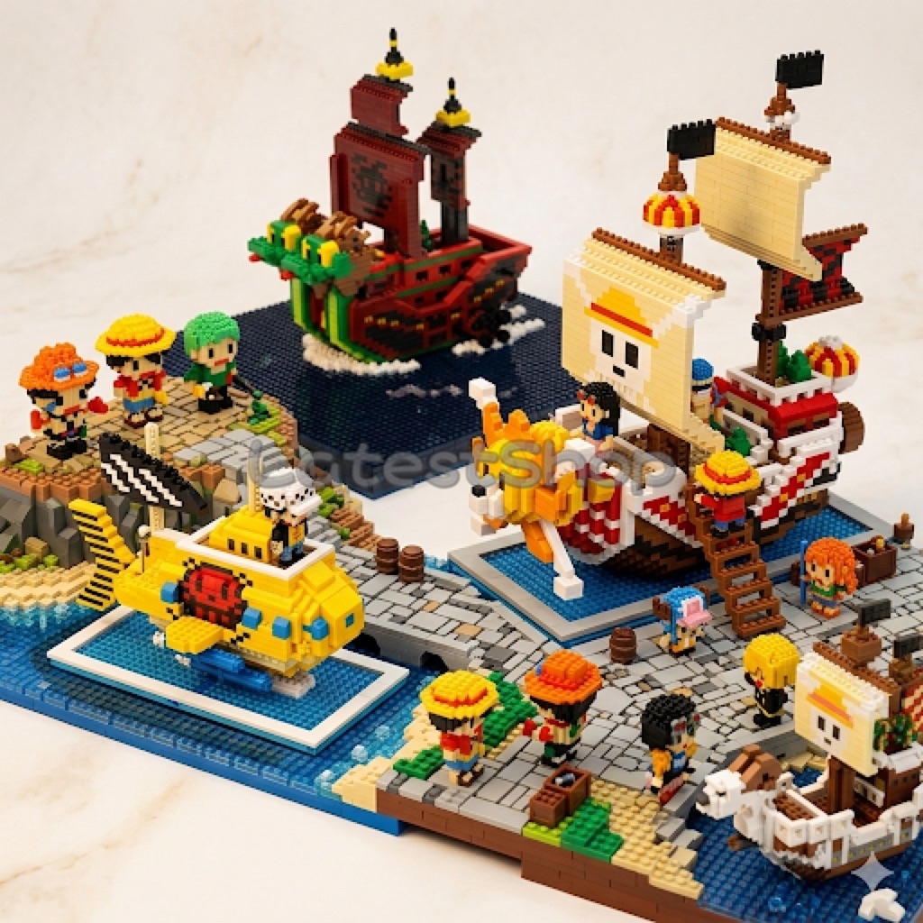 Mini Incompatible One Pieces ThousandSunny Boat Model Building Micro ...