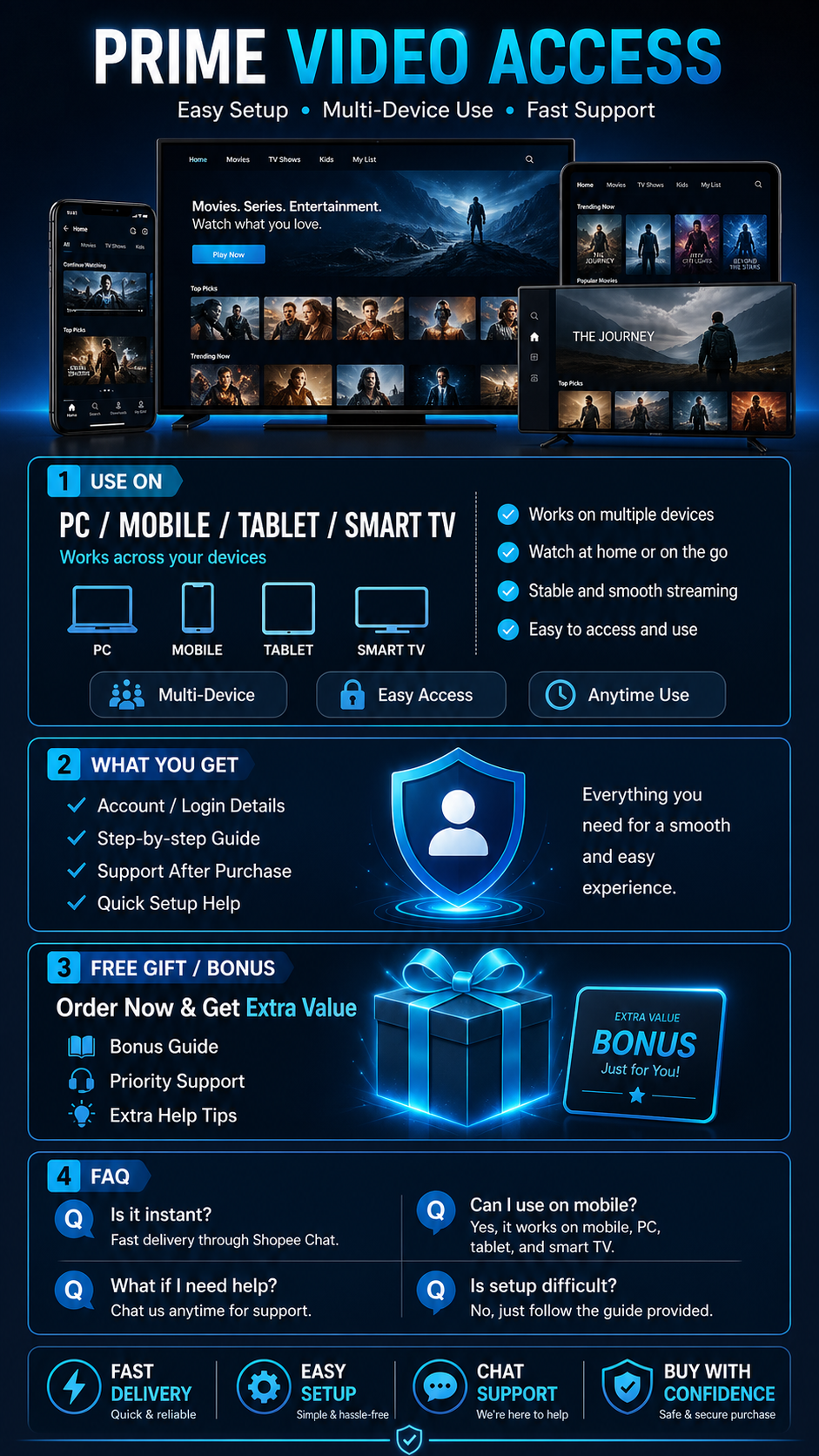 Prime Video Amazon Prime Video Account Premium Smart TV Android TV ...